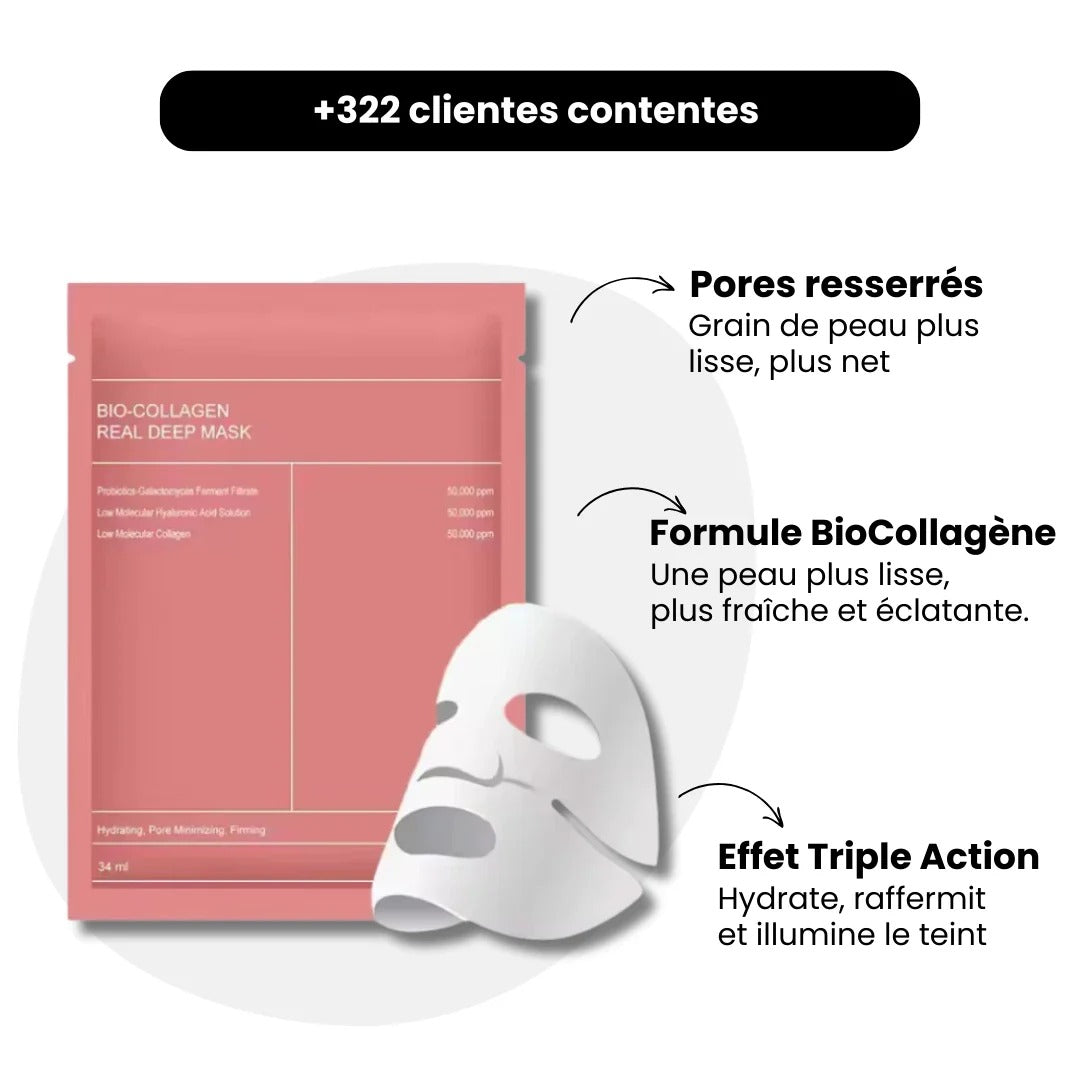 4 Masques visage BIO-COLLAGÈNE